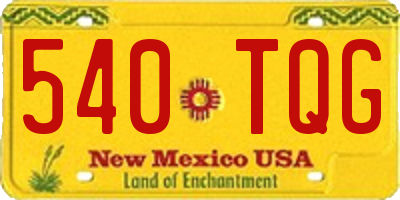 NM license plate 540TQG