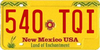 NM license plate 540TQI