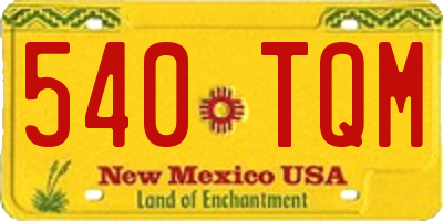 NM license plate 540TQM