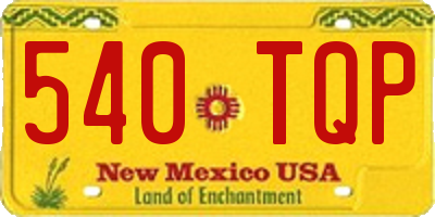 NM license plate 540TQP