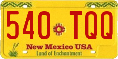 NM license plate 540TQQ