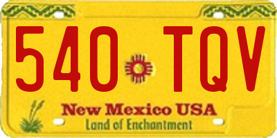 NM license plate 540TQV
