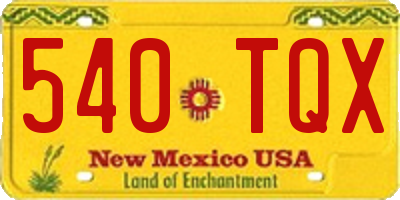 NM license plate 540TQX