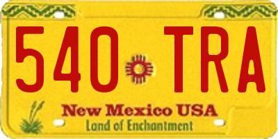 NM license plate 540TRA