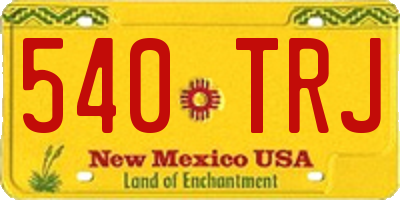 NM license plate 540TRJ
