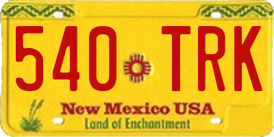 NM license plate 540TRK