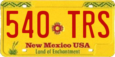 NM license plate 540TRS