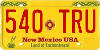 NM license plate 540TRU