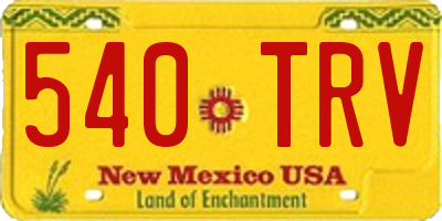 NM license plate 540TRV