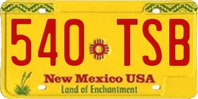 NM license plate 540TSB