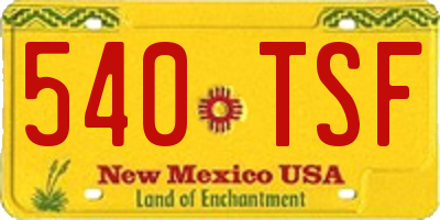 NM license plate 540TSF