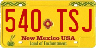 NM license plate 540TSJ