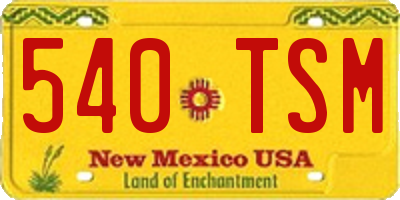NM license plate 540TSM