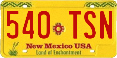 NM license plate 540TSN