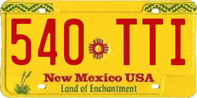 NM license plate 540TTI