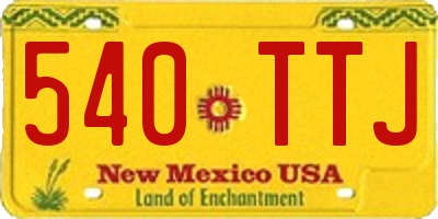 NM license plate 540TTJ