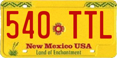 NM license plate 540TTL