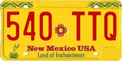 NM license plate 540TTQ