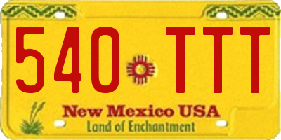 NM license plate 540TTT