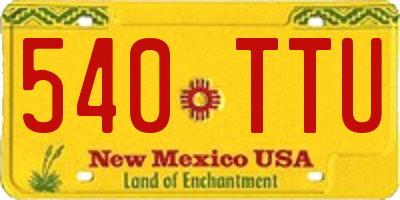 NM license plate 540TTU