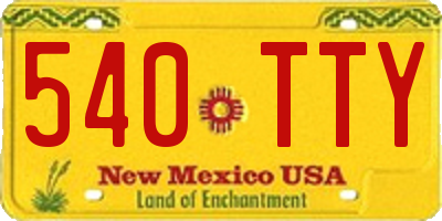 NM license plate 540TTY