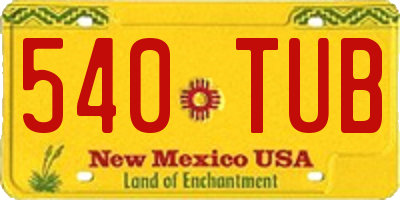 NM license plate 540TUB