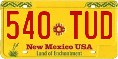 NM license plate 540TUD