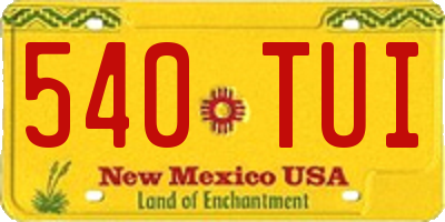 NM license plate 540TUI