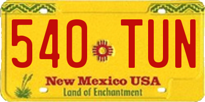 NM license plate 540TUN