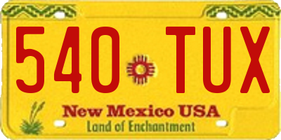 NM license plate 540TUX