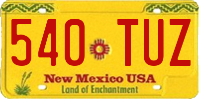 NM license plate 540TUZ