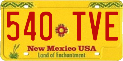 NM license plate 540TVE