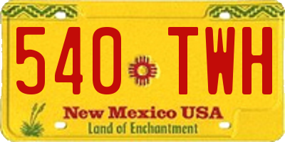 NM license plate 540TWH
