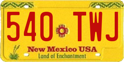 NM license plate 540TWJ