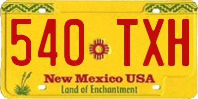 NM license plate 540TXH