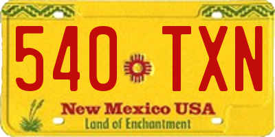 NM license plate 540TXN