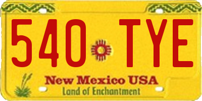 NM license plate 540TYE
