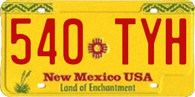NM license plate 540TYH