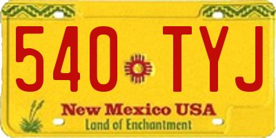NM license plate 540TYJ