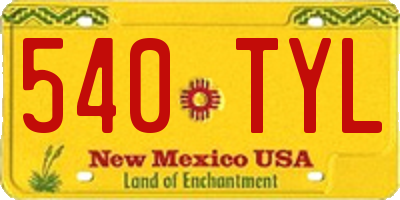 NM license plate 540TYL
