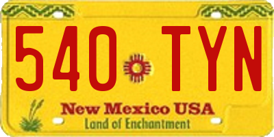 NM license plate 540TYN