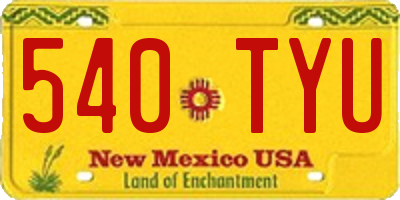 NM license plate 540TYU