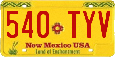 NM license plate 540TYV