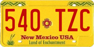 NM license plate 540TZC