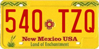 NM license plate 540TZQ