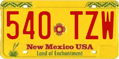 NM license plate 540TZW