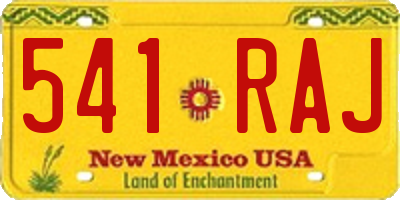 NM license plate 541RAJ