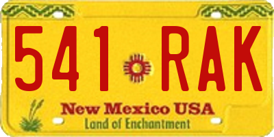 NM license plate 541RAK