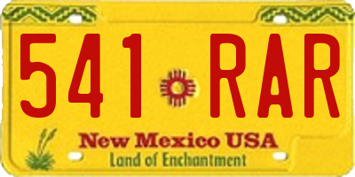 NM license plate 541RAR