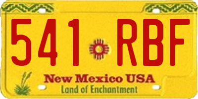 NM license plate 541RBF